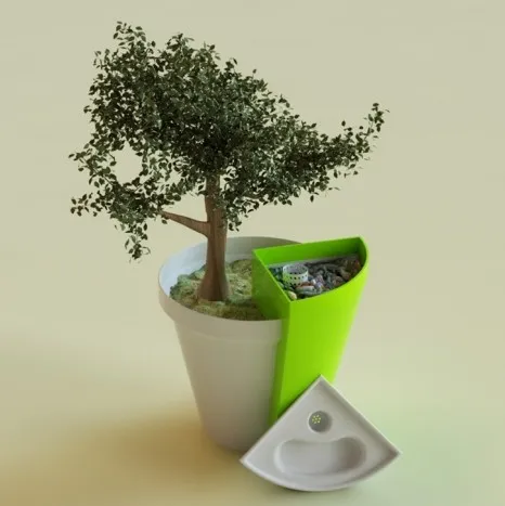 Un bac à plantes avec composteur intégré — photo 1