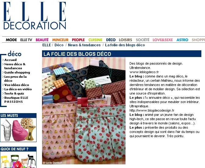 Blog Déco Design dans Elle — photo 1