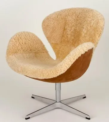 swan-chair Swan Chair en laine et cuir